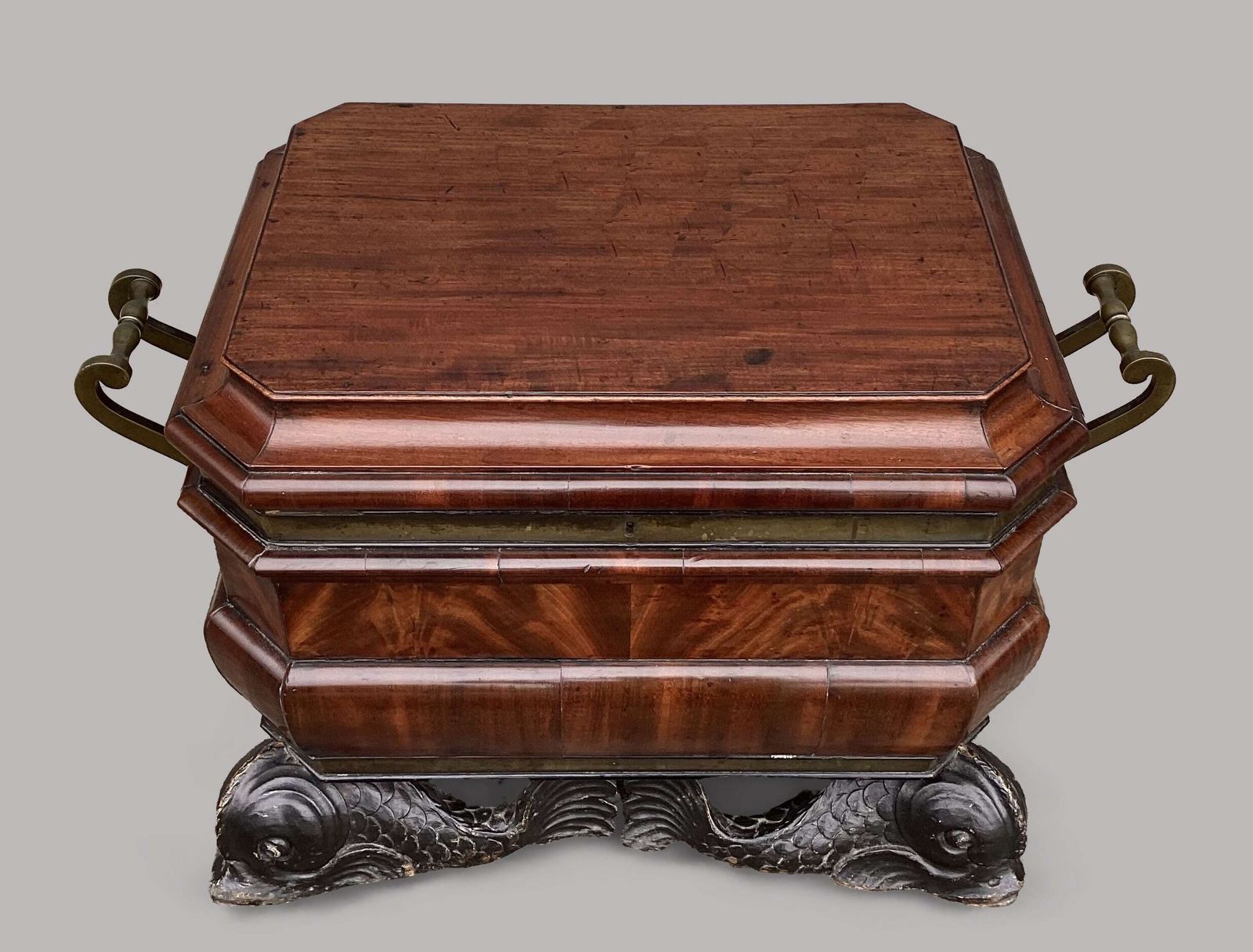 Magnificent Regency Mahogany Sarcophagus Form Wine Cooler / Cellarette photo Home Decor