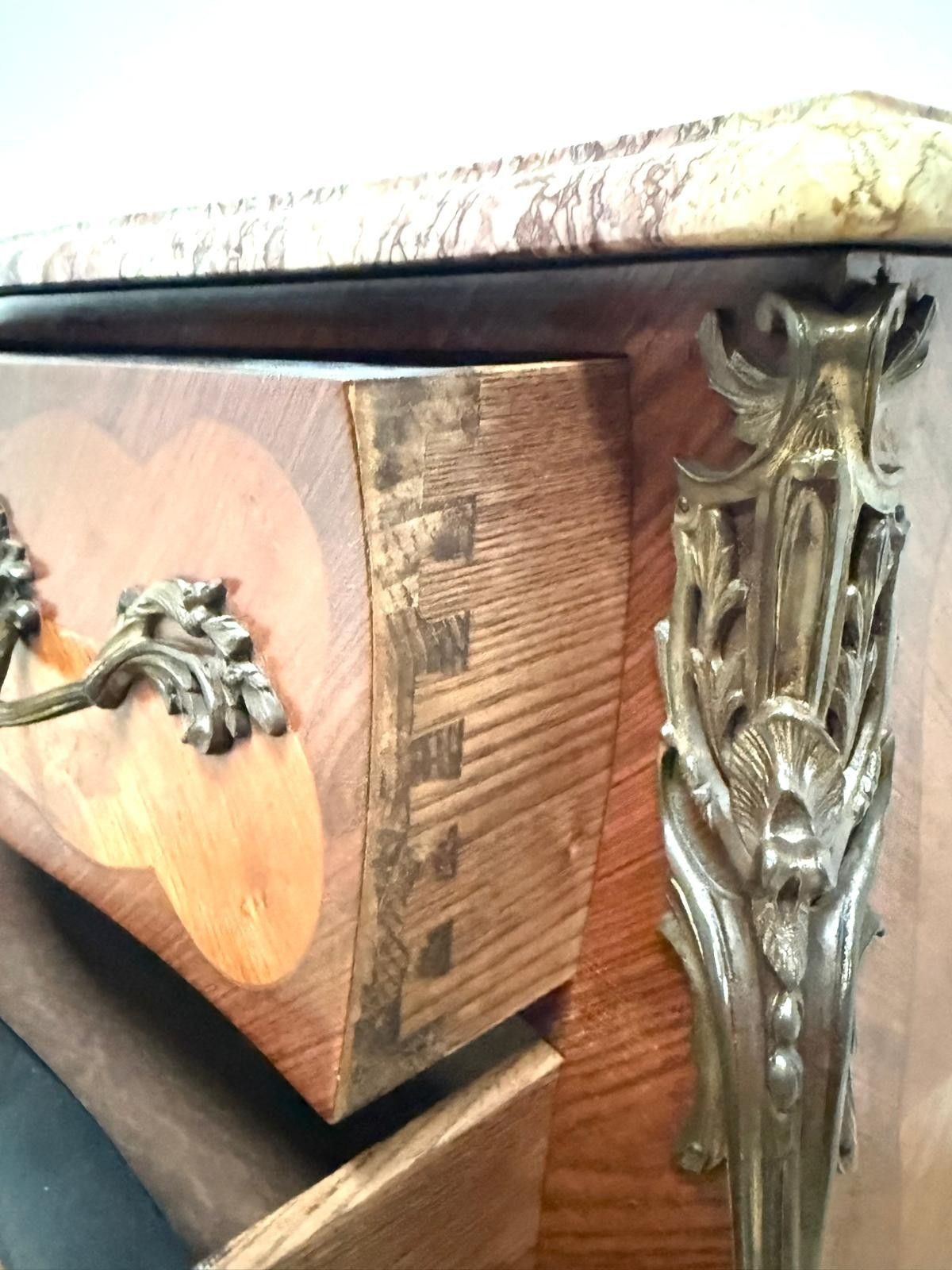 Louis XV Style Commode Superb Rare Sienna Pink Marble Delivery Available 0024 photo 1022.0
