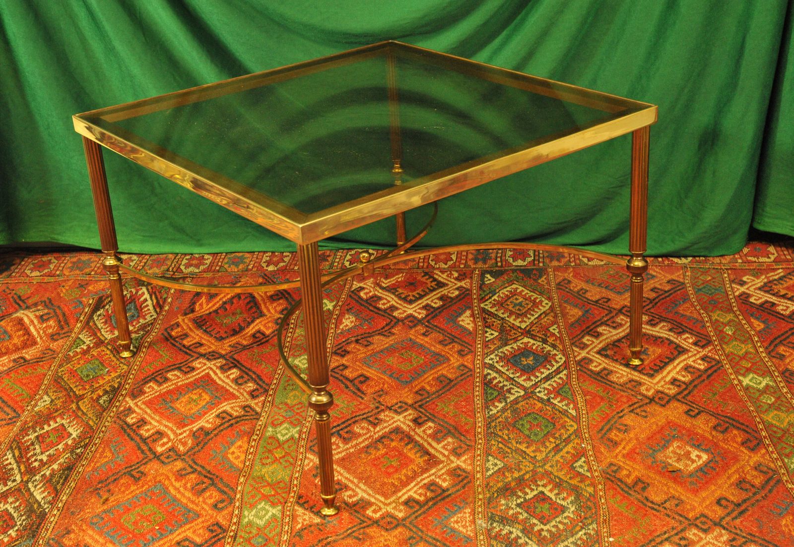 A Vintage French Mid C Maison Jansen Brass And Glass Table photo Furniture