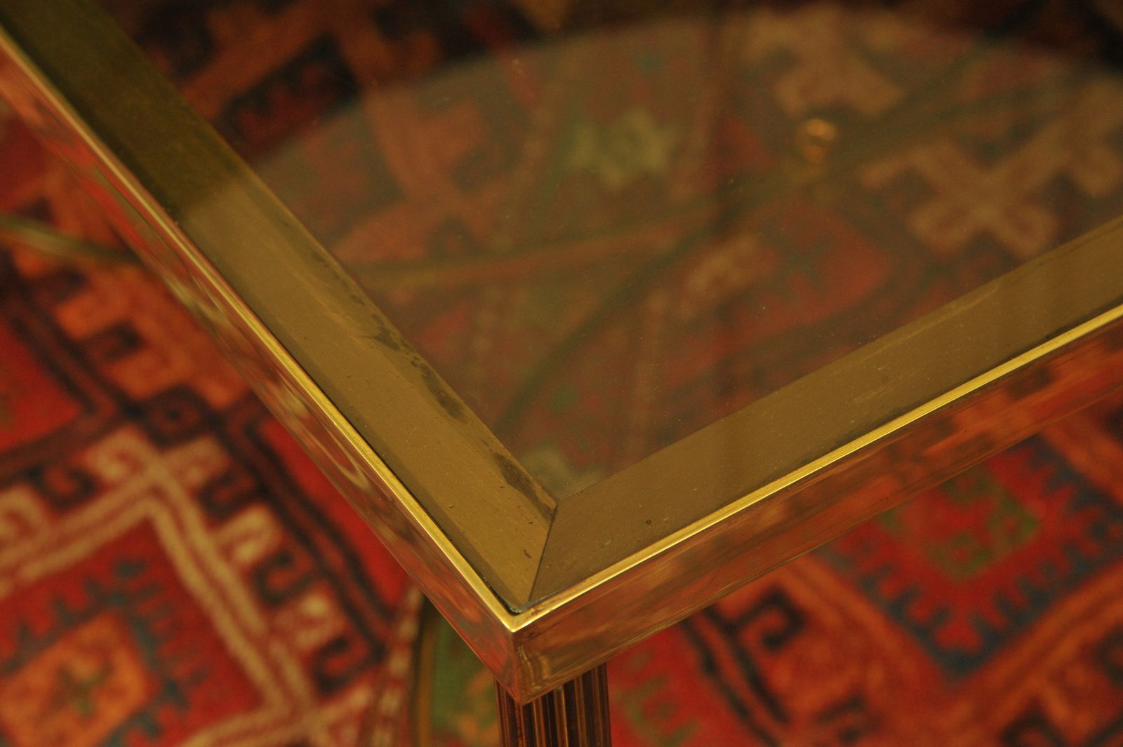 photo furniture A Vintage French Mid C Maison Jansen Brass And Glass Table