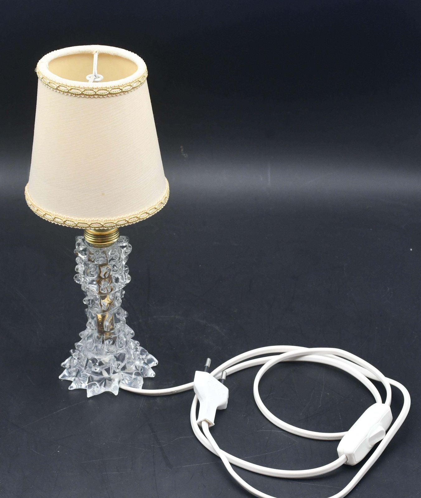 Charming Table Lamp In Rostrato Murano Glass Vase For Barovier & Toso, 1940s photo 902.0