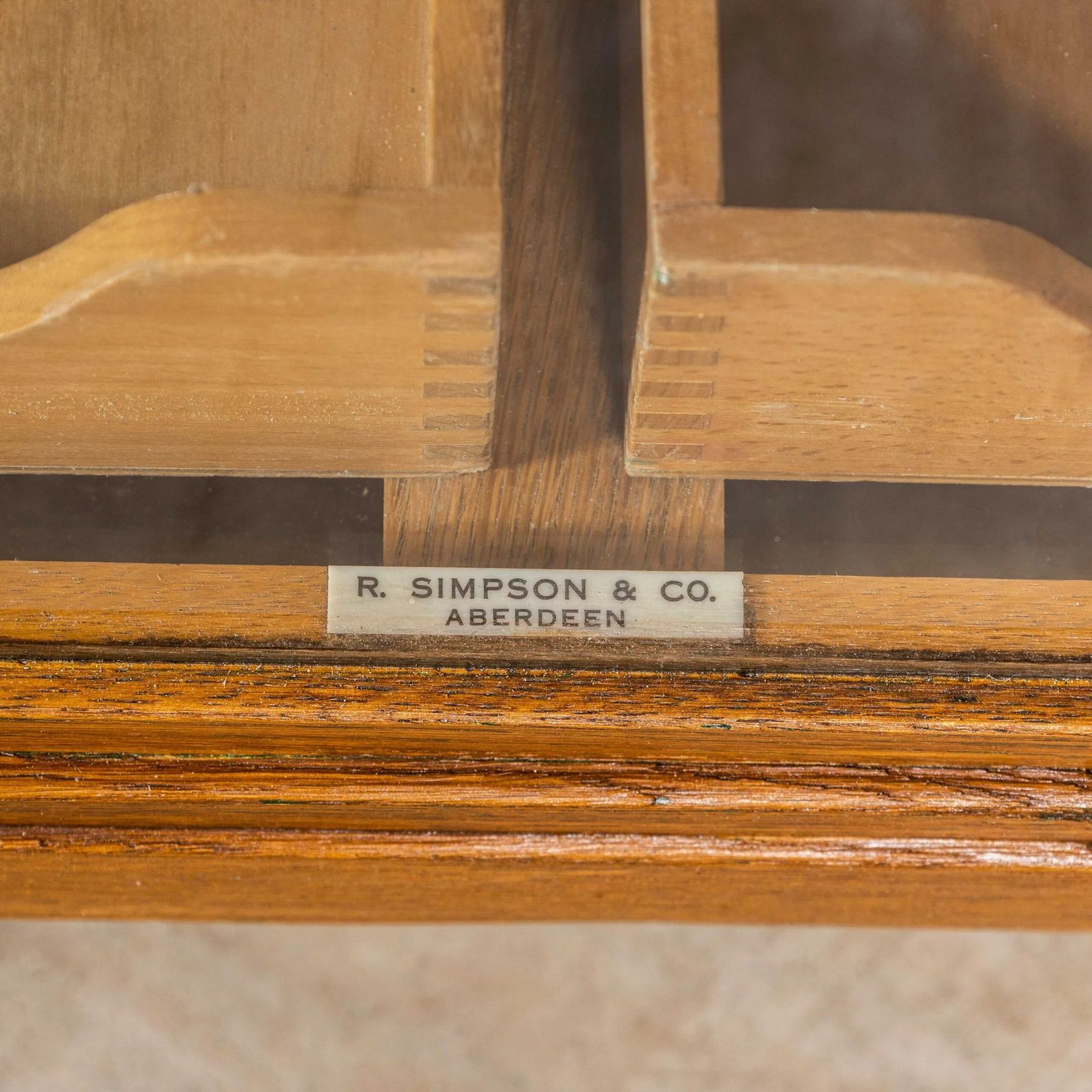 photo for sale 1950’s English Oak Haberdashery Cabinet – Twenty Drawer