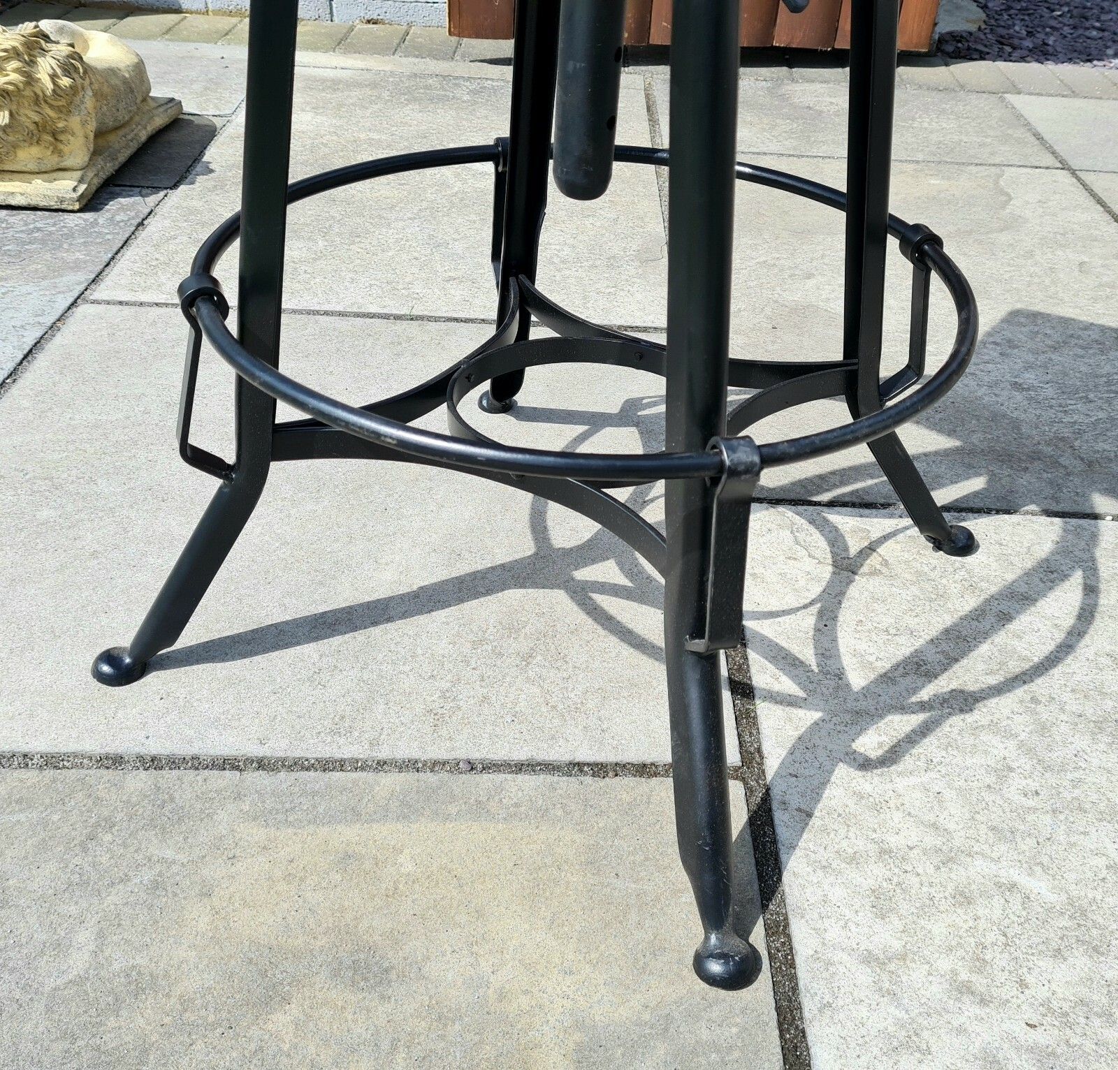 145.0 Vintage Mango Wood Industrial Bar Stool Delivery Available 0243 photo