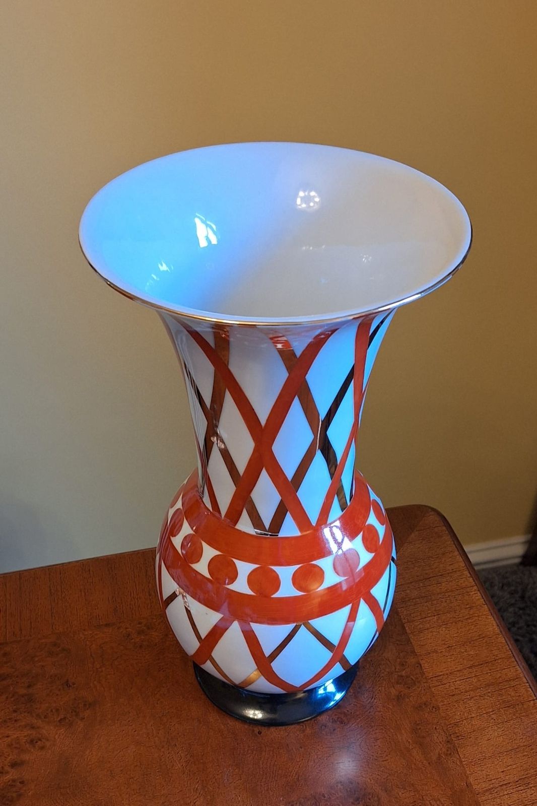Mid Century Large Vase Italian Carnival Style By Frederico De Luca, Paris Signed photo vinterior