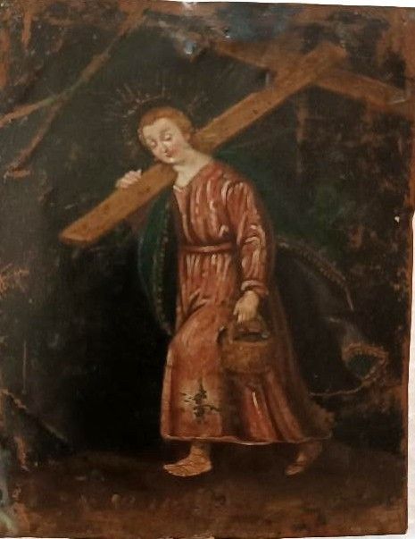 Petit Tableau Sur Cuivre De Saint Longin, Xviie/Xviiie Siècle photo furniture