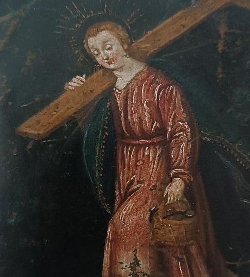 Petit Tableau Sur Cuivre De Saint Longin, Xviie/Xviiie Siècle photo Art