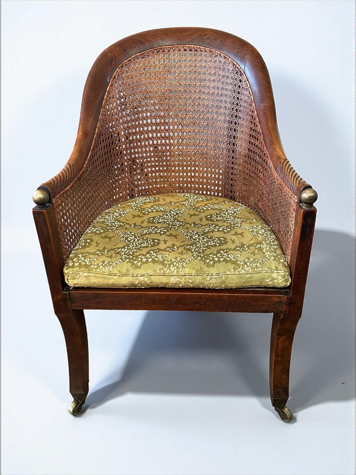 Regency Faux Rosewood Bergere Arm Chair photo for sale