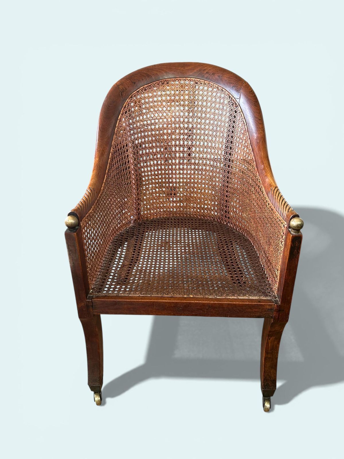Regency Faux Rosewood Bergere Arm Chair photo 1650.0