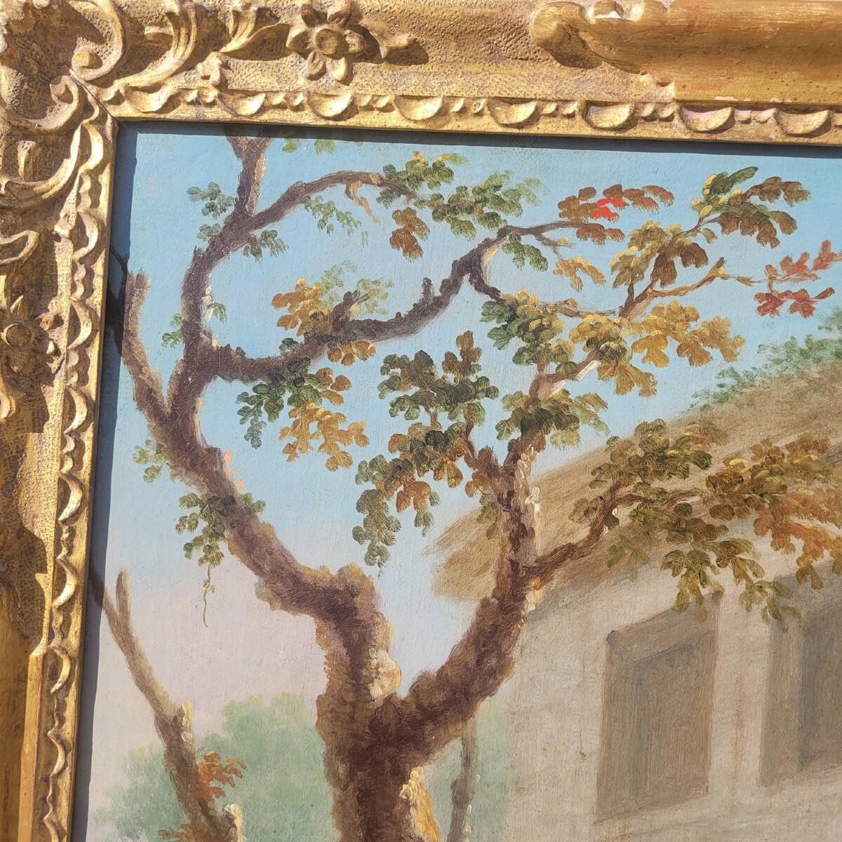 Oil On Canvas, 152 X 88 Cm, Putti Playing With Birds, Early 19th Century photo vinterior