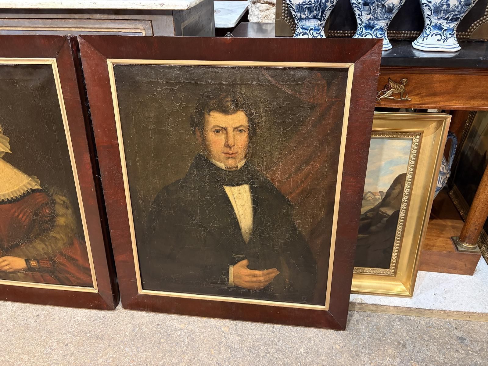 Pair Of 19th Century Oil On Canvas Portraits photo 1495.0