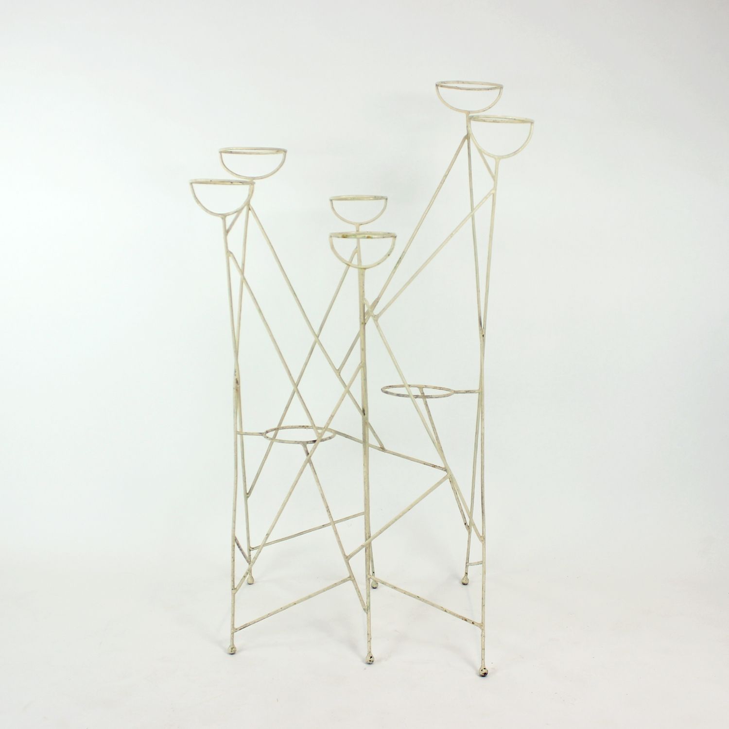 Large Mid Century Steel Plant Holder Stand, Czechoslovakia 1960s photo furniture