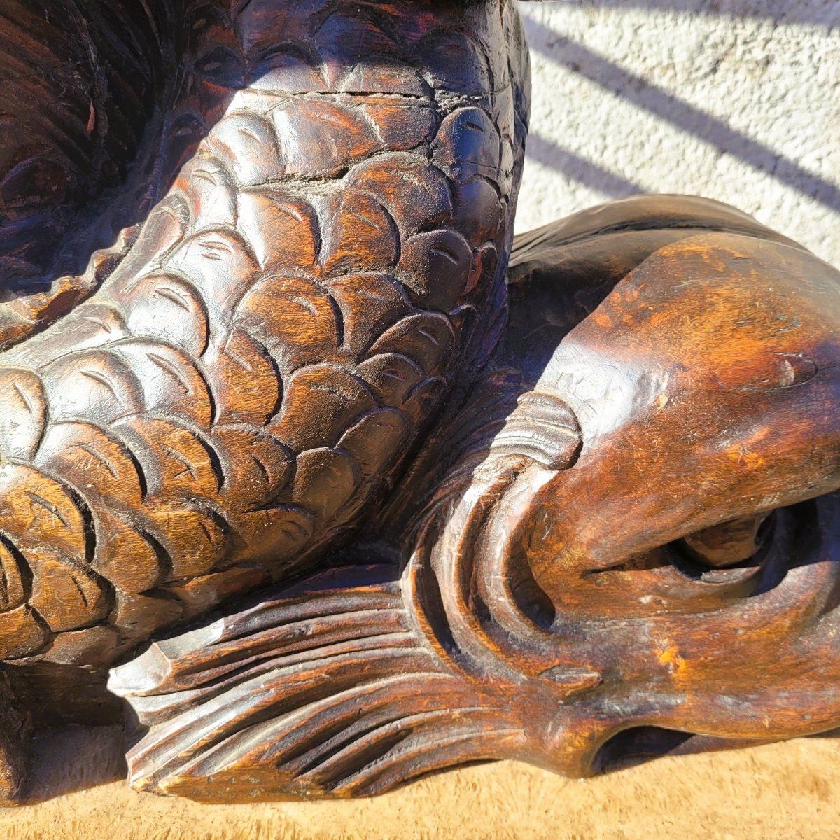 Coffee Table, 160cm Long, Marbre And Carved Wood, 18th Century photo 2200.0