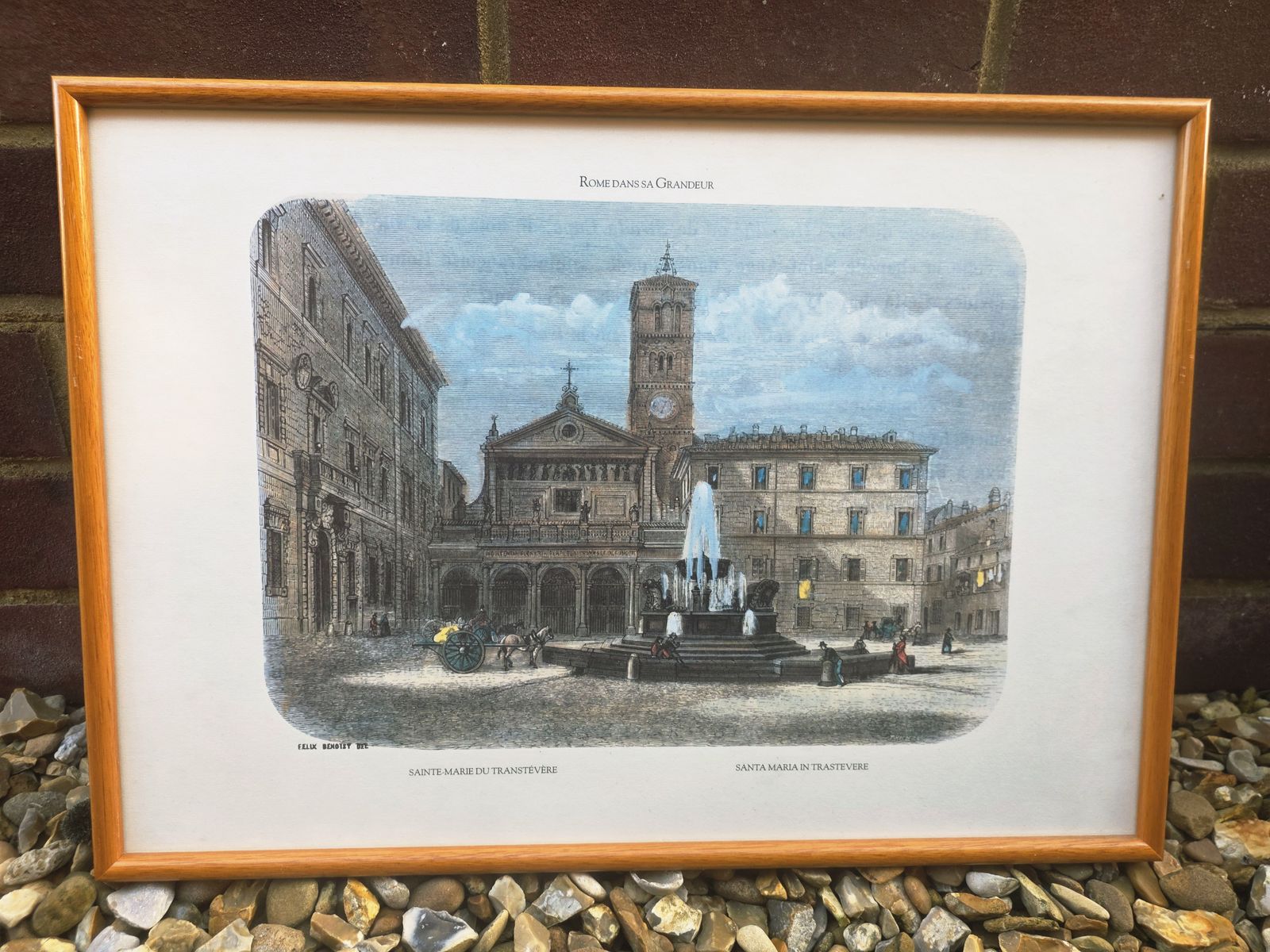Rare Set Of 4 Wood Framed Colour Lithographs Of Rome In 1870 By Benoist photo for sale