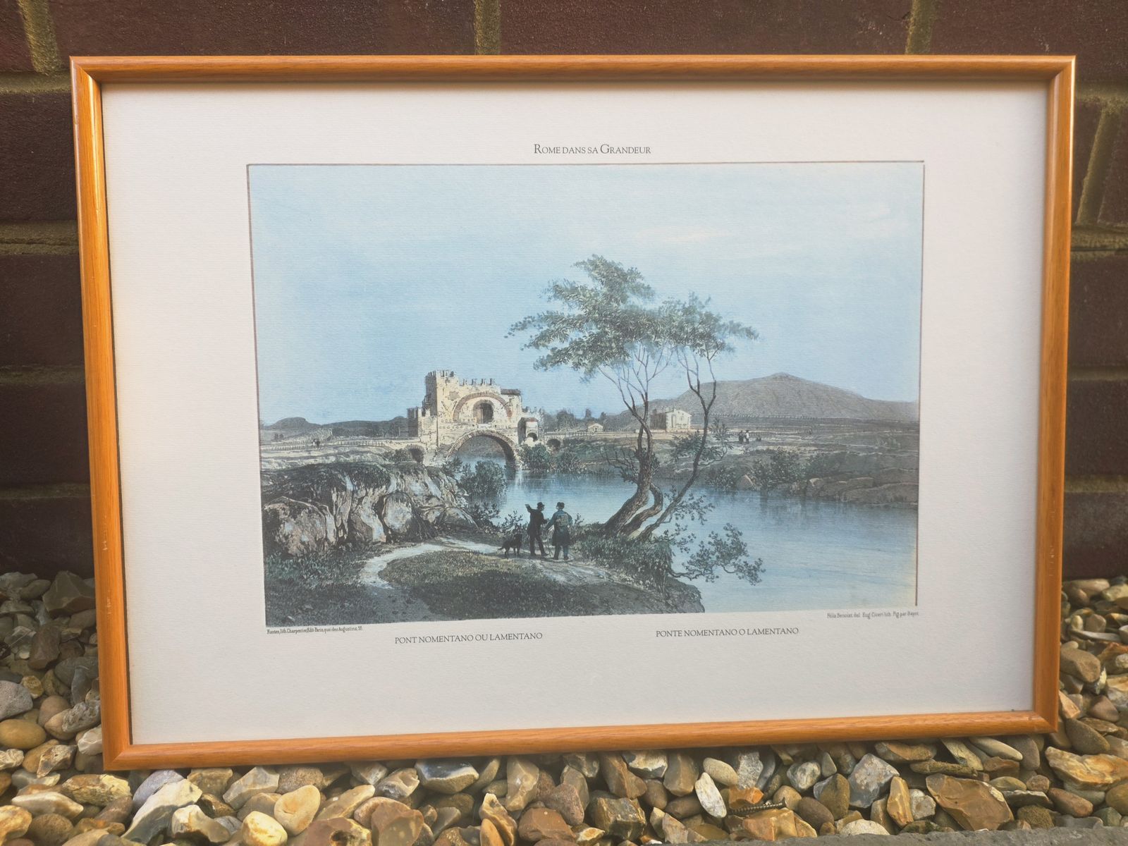 Rare Set Of 4 Wood Framed Colour Lithographs Of Rome In 1870 By Benoist photo Art