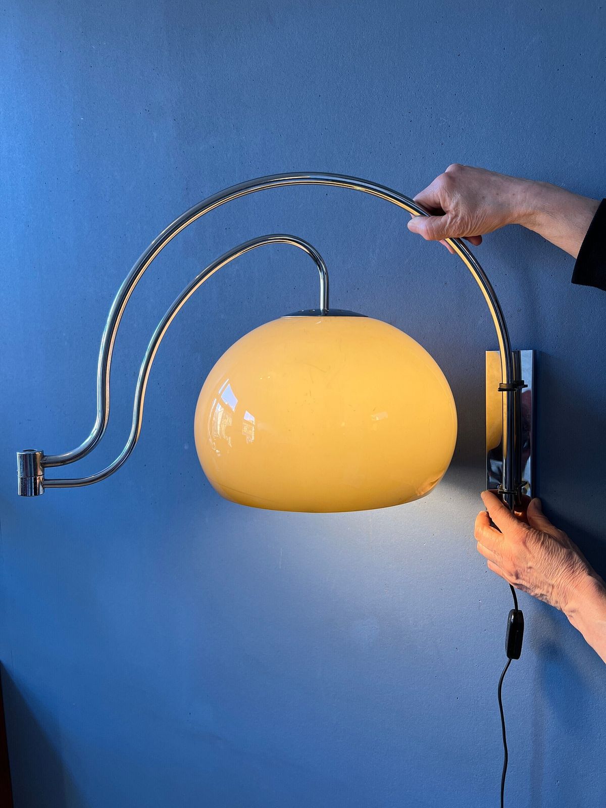 Mid Century Dijkstra Space Age Dubbele Boog Paddenstoellamp (Wandlamp)