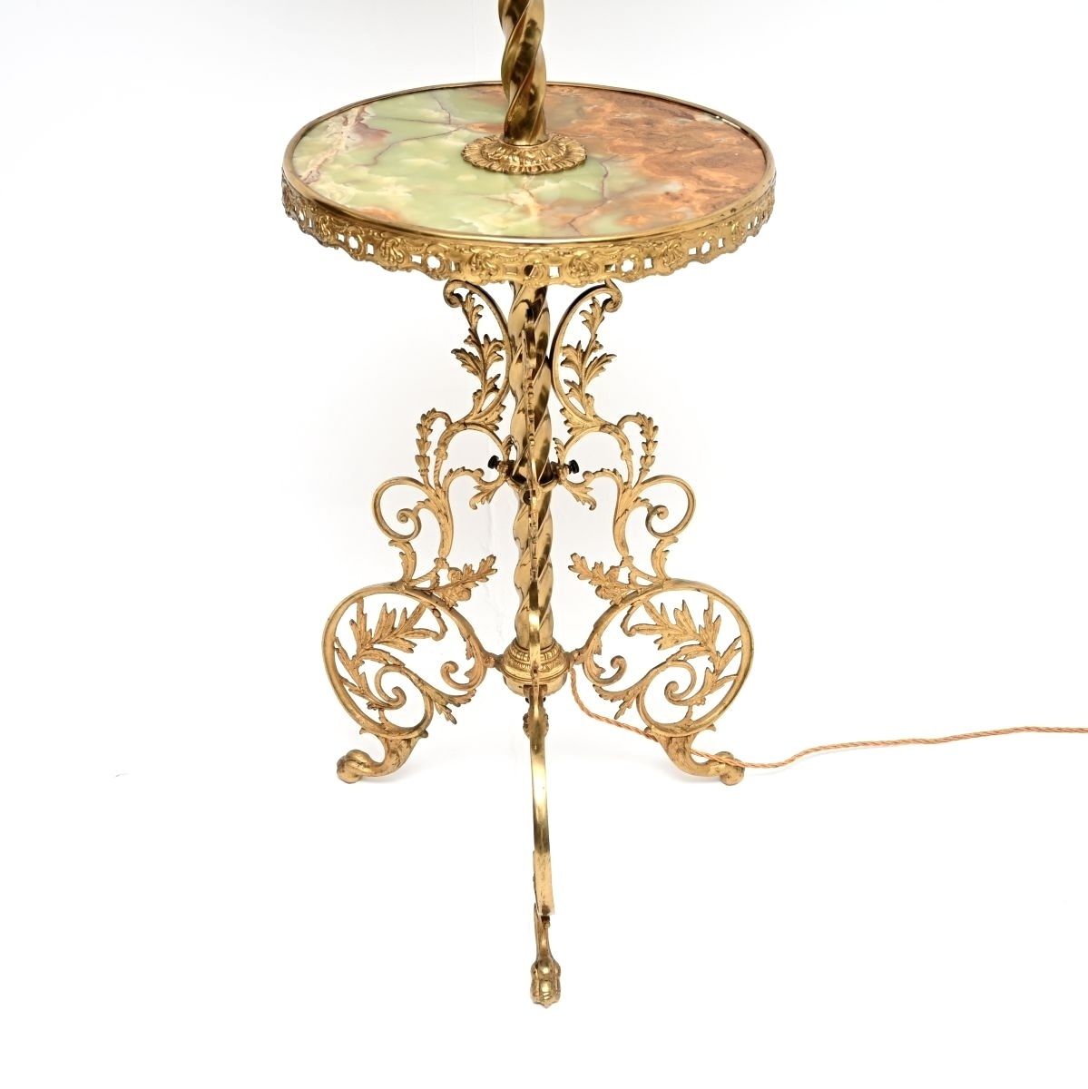 Antique French Onyx And Brass Floor Lamp photo 1203.0
