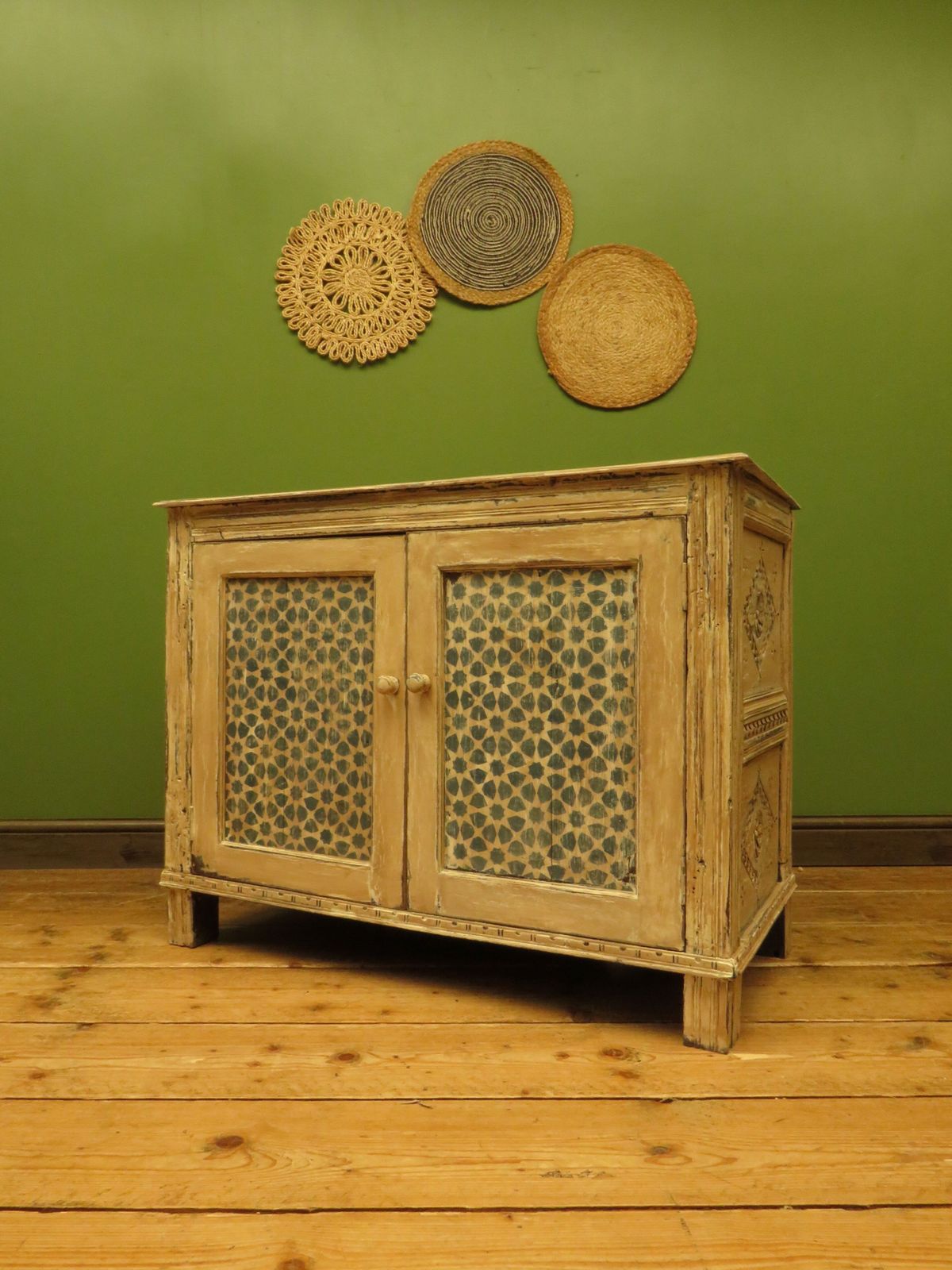 Furniture Shabby Chic Cupboard With Stencilled Detailing photo