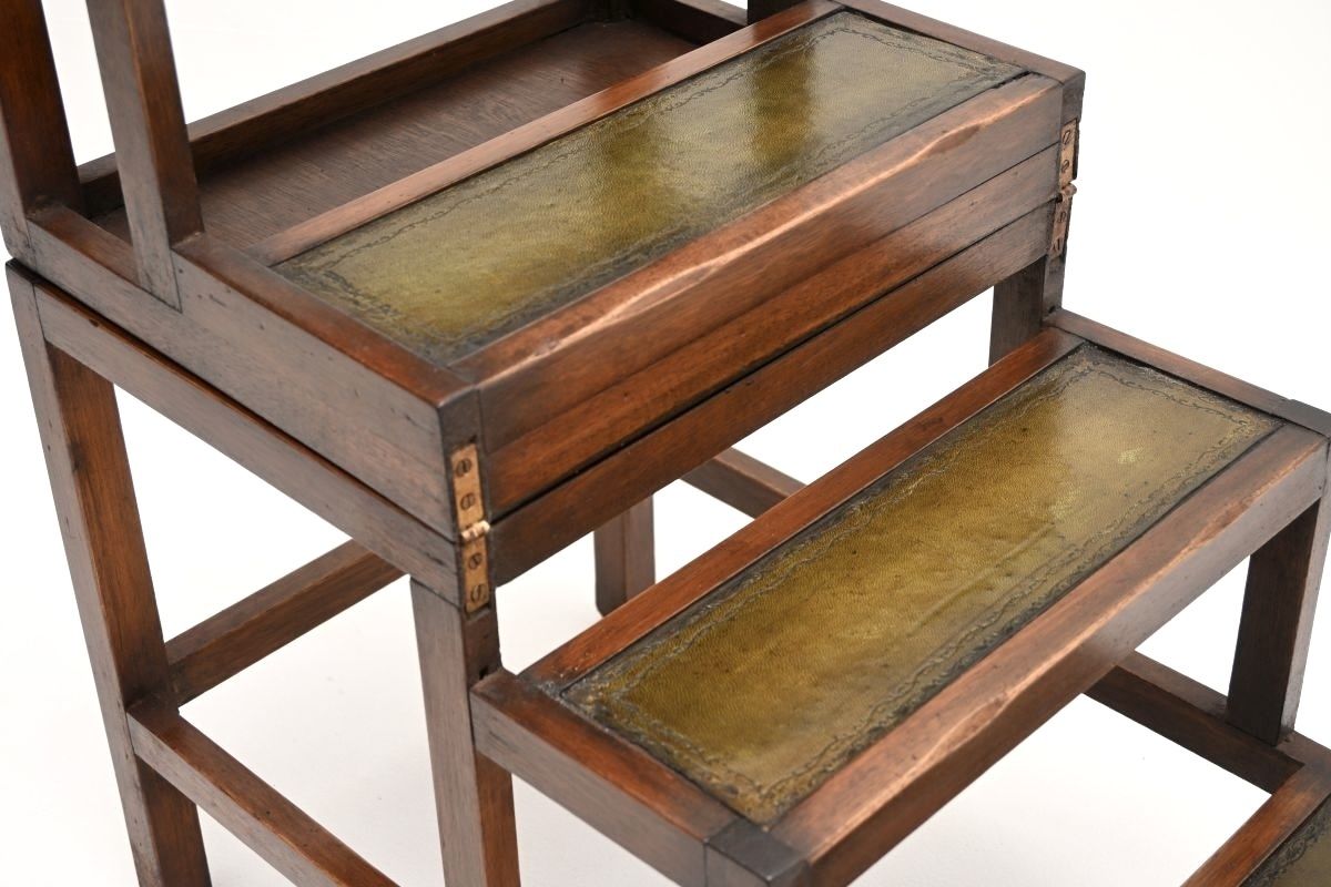 Furniture Antique Mahogany Metamorphic Coffee Table / Library Steps photo