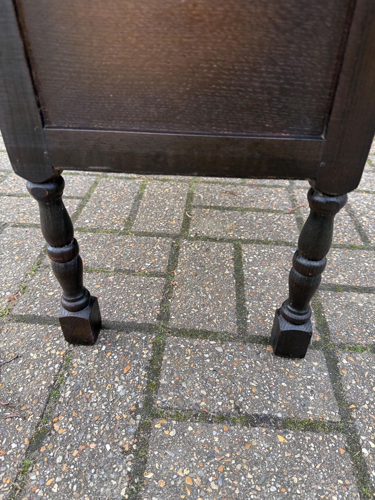 photo buy Vintage Early Mid 1900s Oak Veneer Storage Bench In Jacobean Revival Style