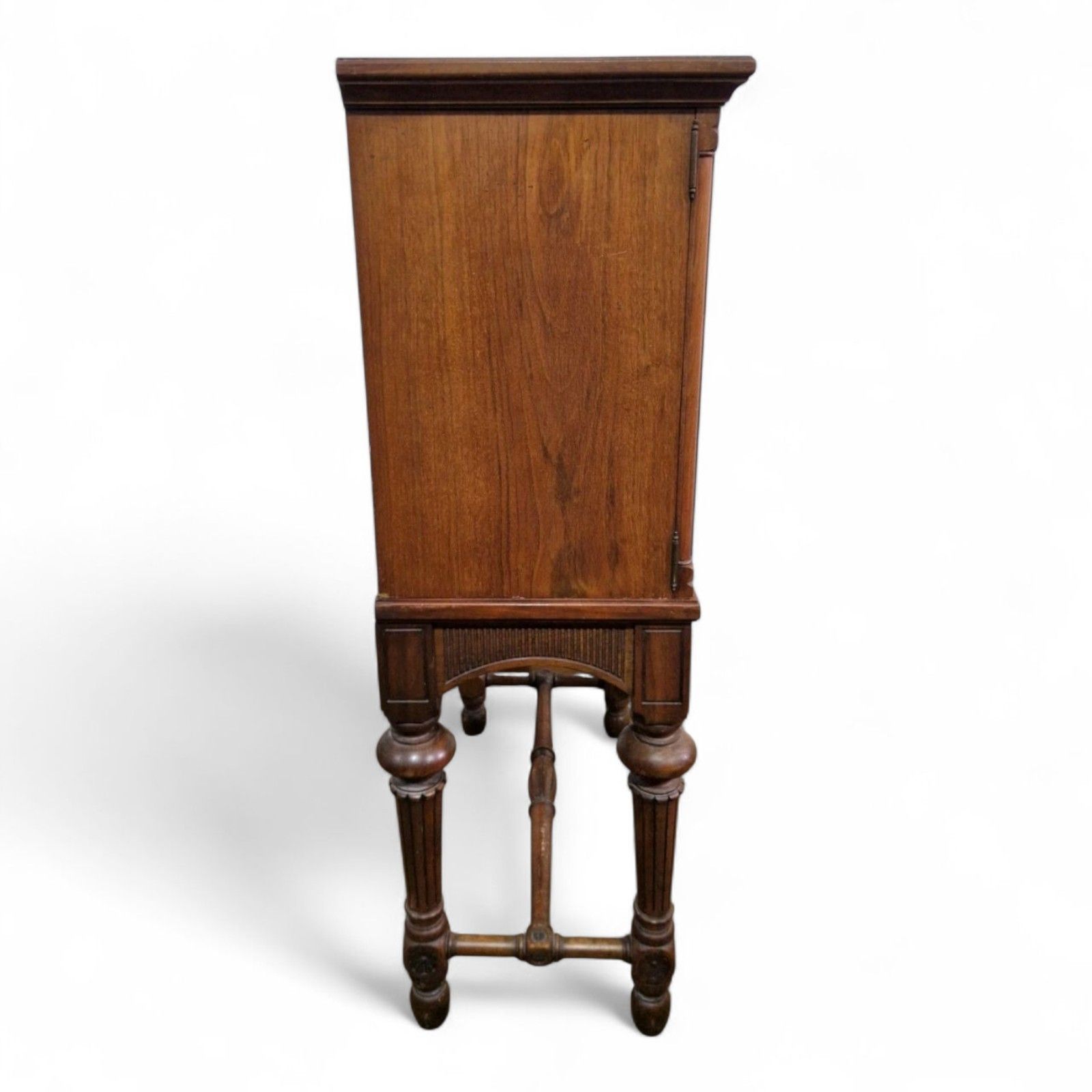 photo vinterior Antique Continental Side Cabinet / Lnlaid + Carved Double Door Cupboard On Stand