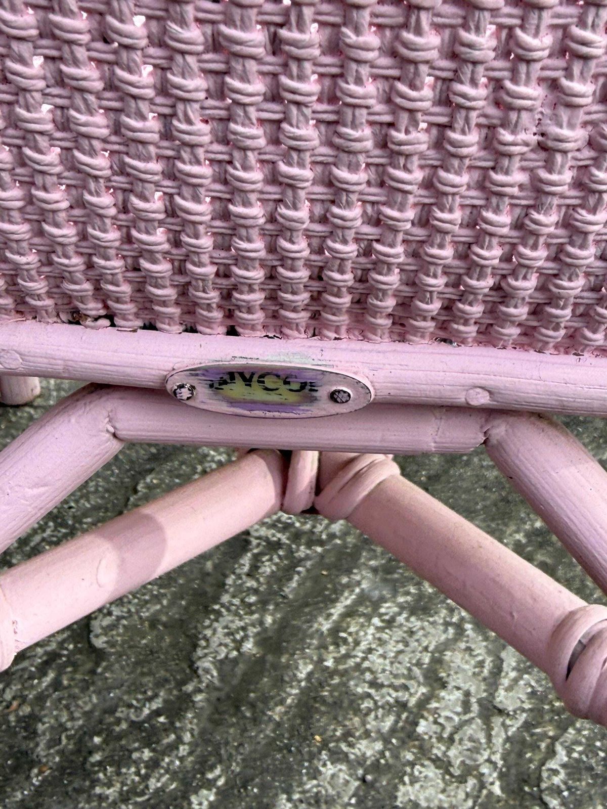 Vintage 1950s Child's Pink Lloyd Loom Style Tub Chair With Woven Seat photo vintage