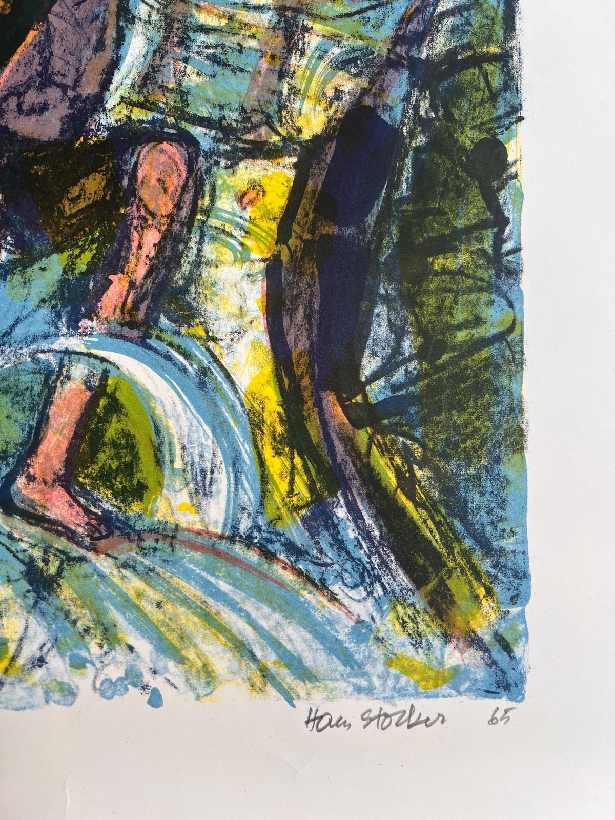 Hans Stocker "Saint Christopher" Original 1965 Lithograph – Signed & Numbered Swiss Modernist Art photo 375.0