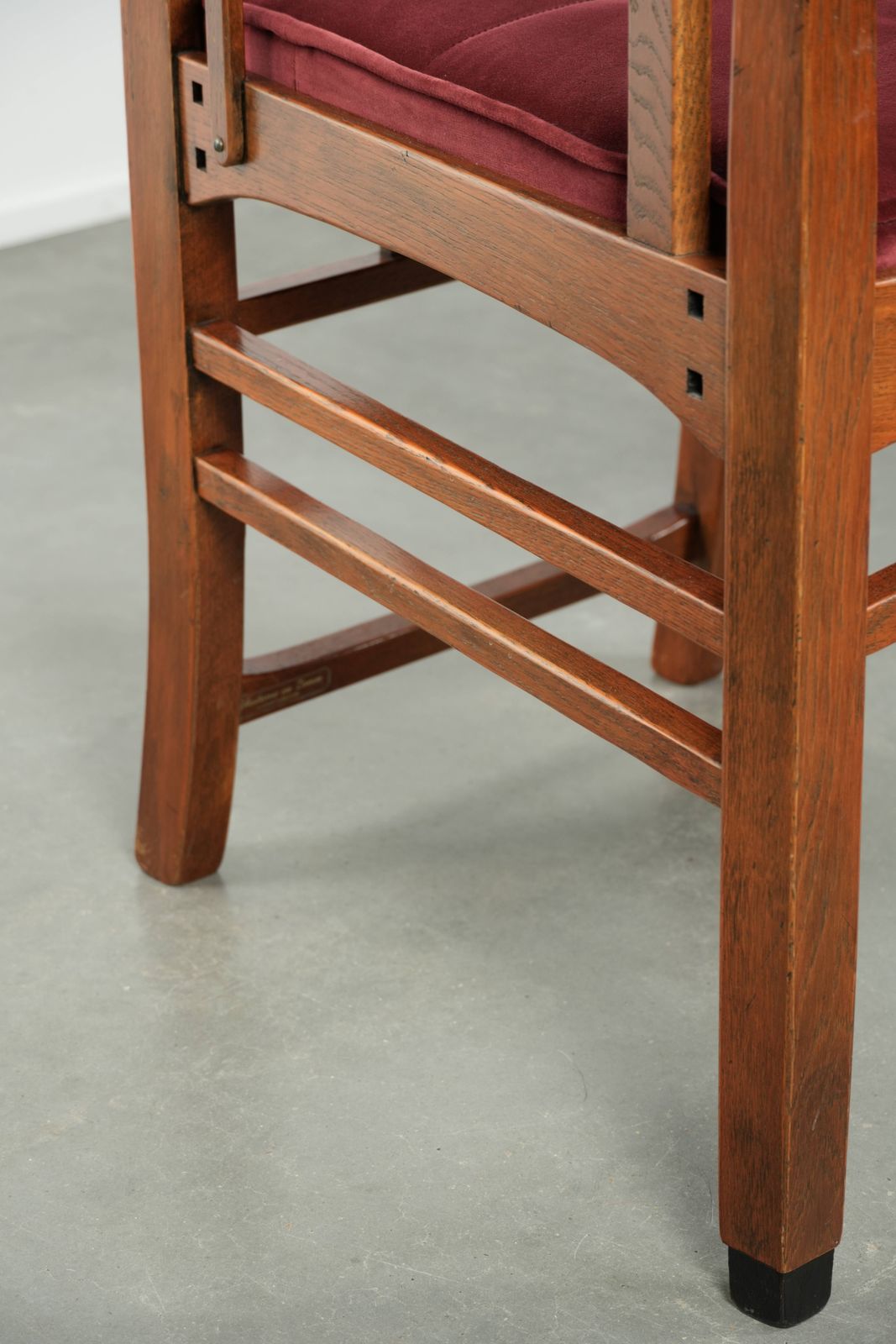 Furniture Art Nouveau/ Jugendstil Design Schuitema Dining Chair/Side Chair With A Luxurious Red Fabric Upholstery photo