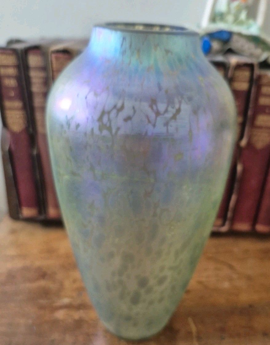 Very Rare Loetz Papillon Iridescent Glass Vase Art Nouveau Bohemian 20cm Tall photo furniture