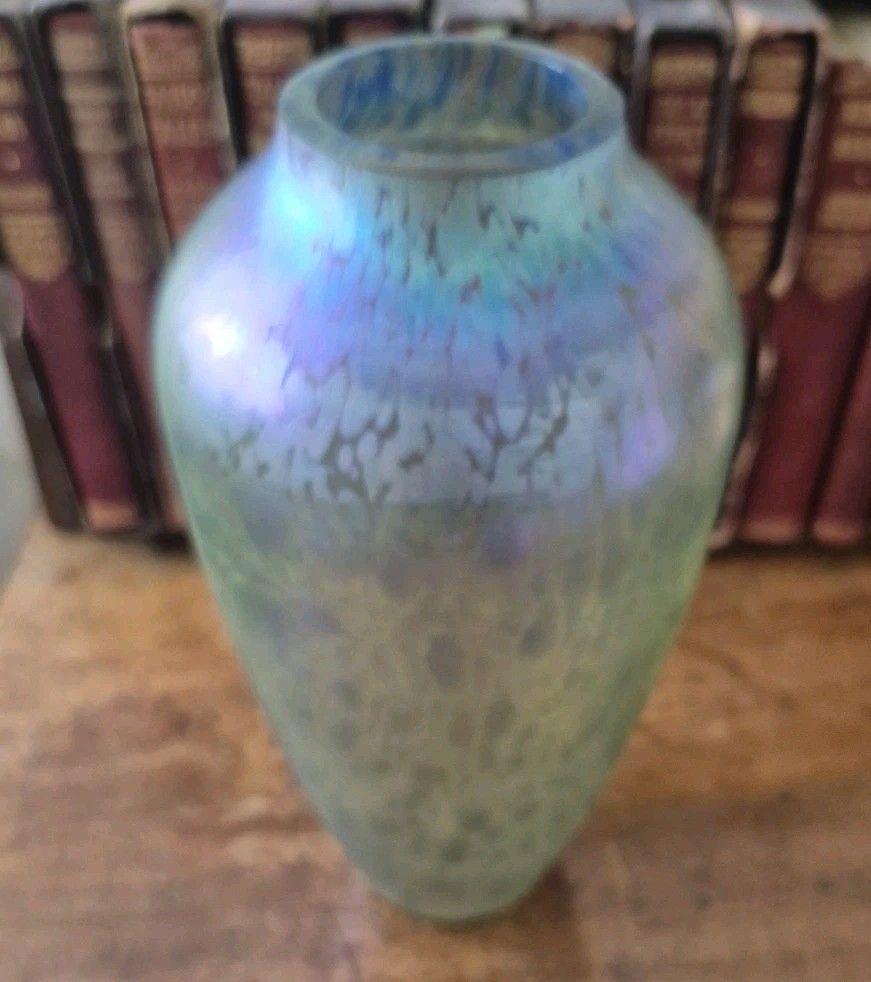 Very Rare Loetz Papillon Iridescent Glass Vase Art Nouveau Bohemian 20cm Tall photo for sale