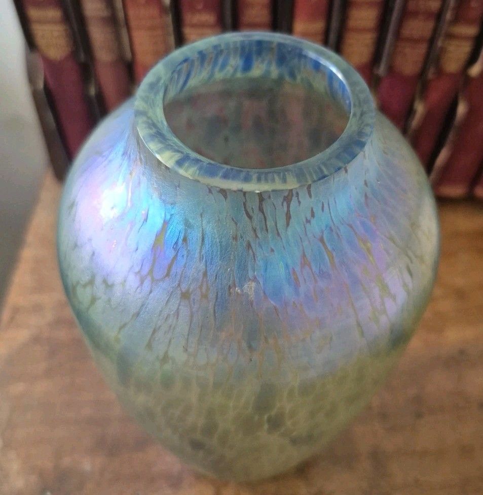 photo furniture Very Rare Loetz Papillon Iridescent Glass Vase Art Nouveau Bohemian 20cm Tall