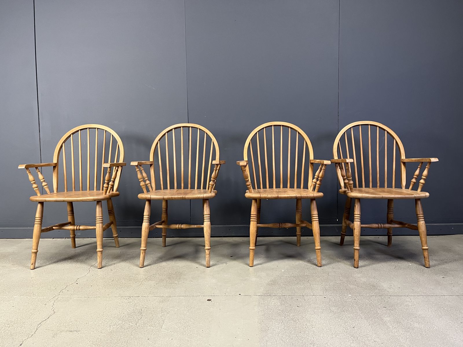 Beautiful English Windsor Style Dining Chairs, Set Of 4 photo buy
