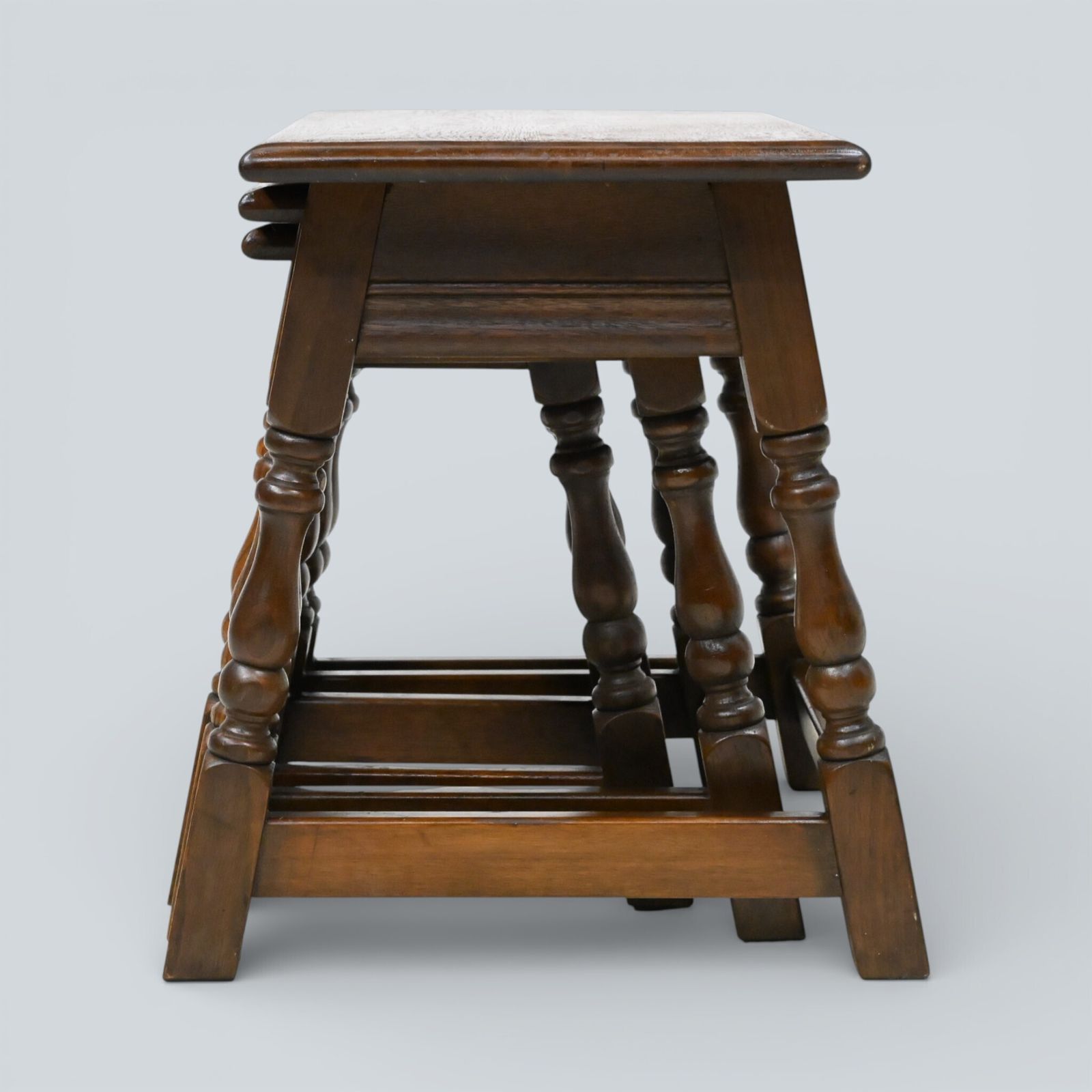 photo for sale Old Charm Nest Of Tables Solid Oak Model 1494 Gold Badge Finish Free Delivery