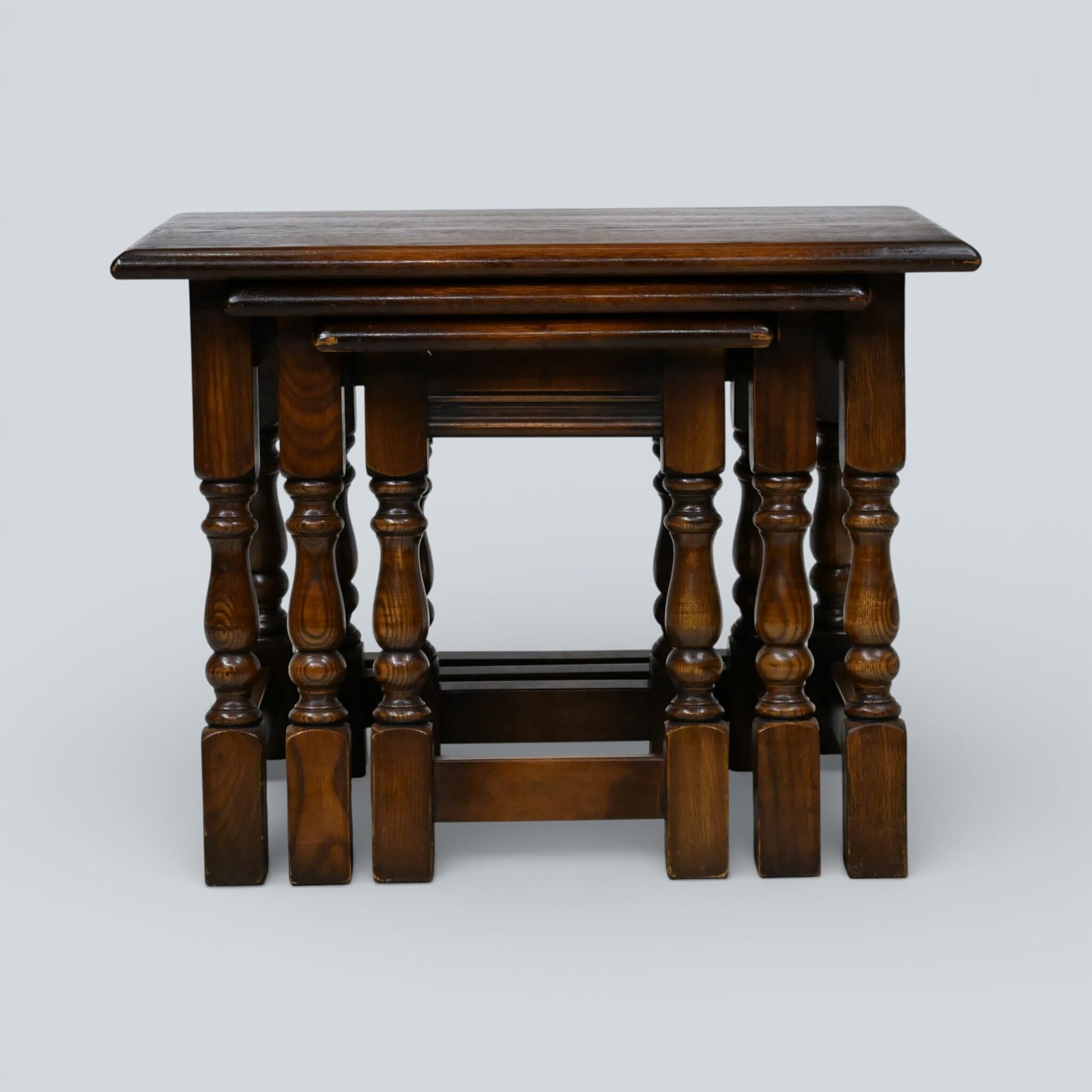 photo furniture Old Charm Nest Of Tables Solid Oak Model 1494 "Tudor Brown" Finish Free Delivery