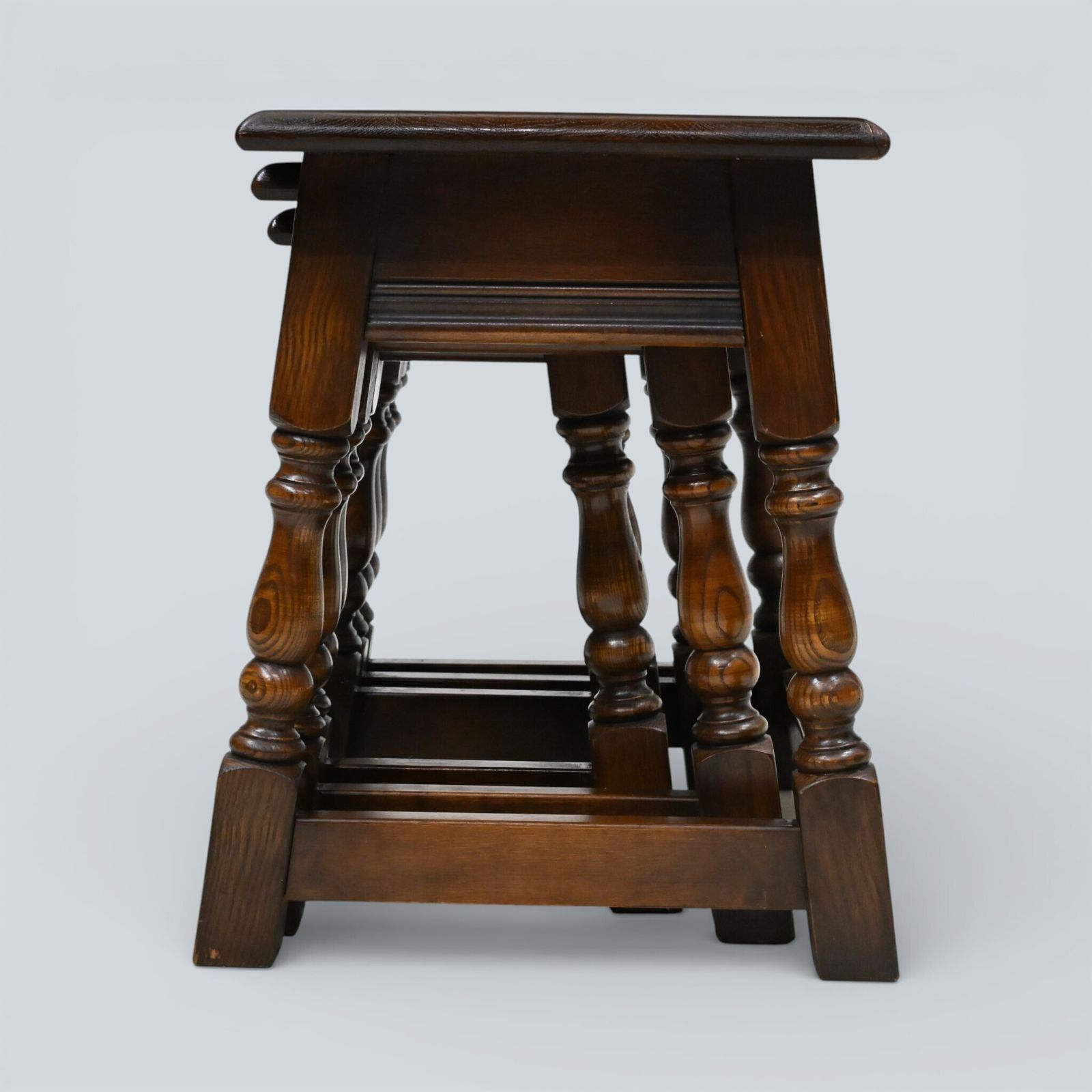 photo for sale Old Charm Nest Of Tables Solid Oak Model 1494 "Tudor Brown" Finish Free Delivery