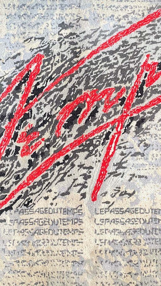 Bernard Quentin Le Passage Du Temps Hand Tufted Wool Art Tapestry France 1998 photo 10469.0