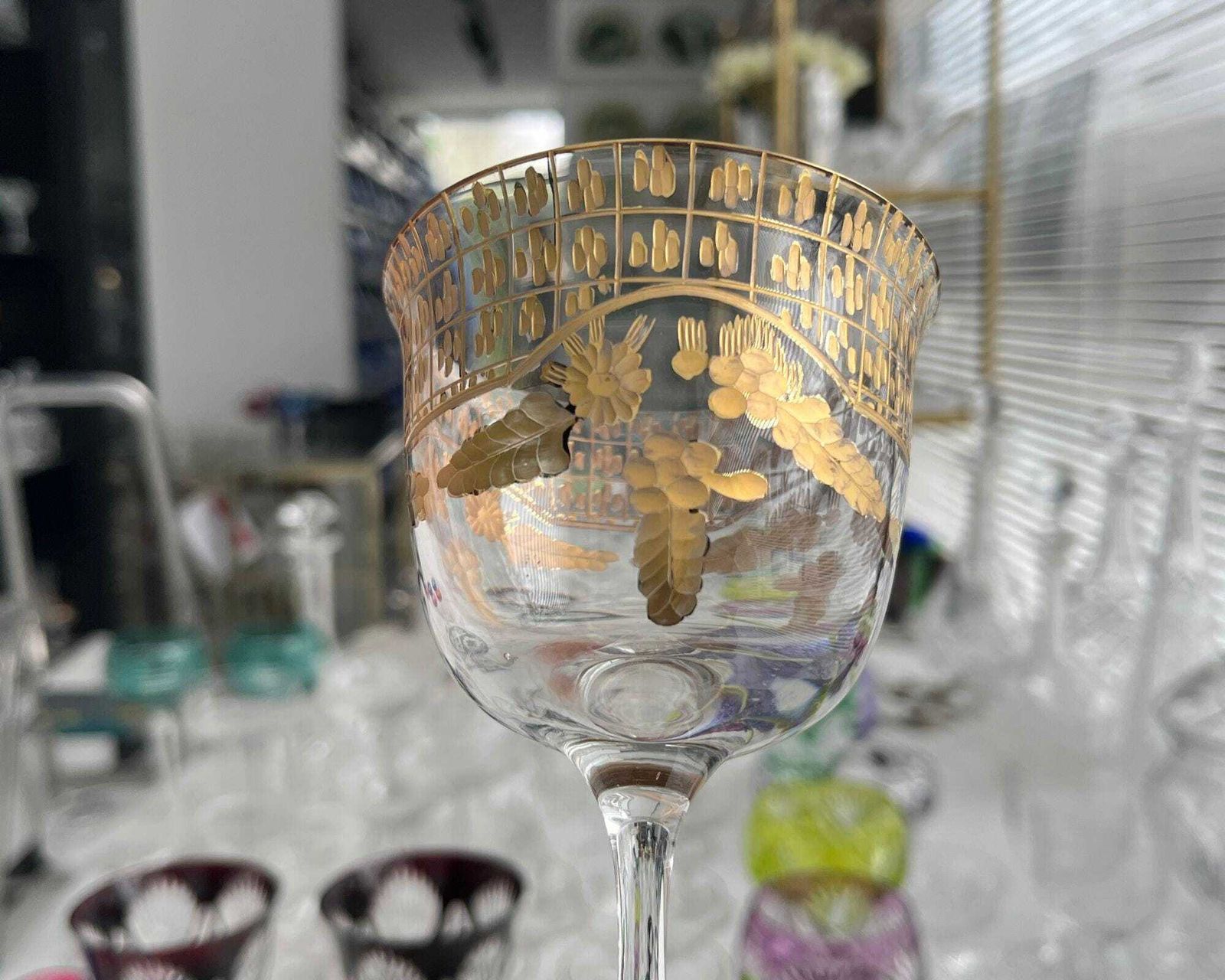 Moser Intaglio Style Glass | 1pc | Heavily Gilded | Florence photo furniture
