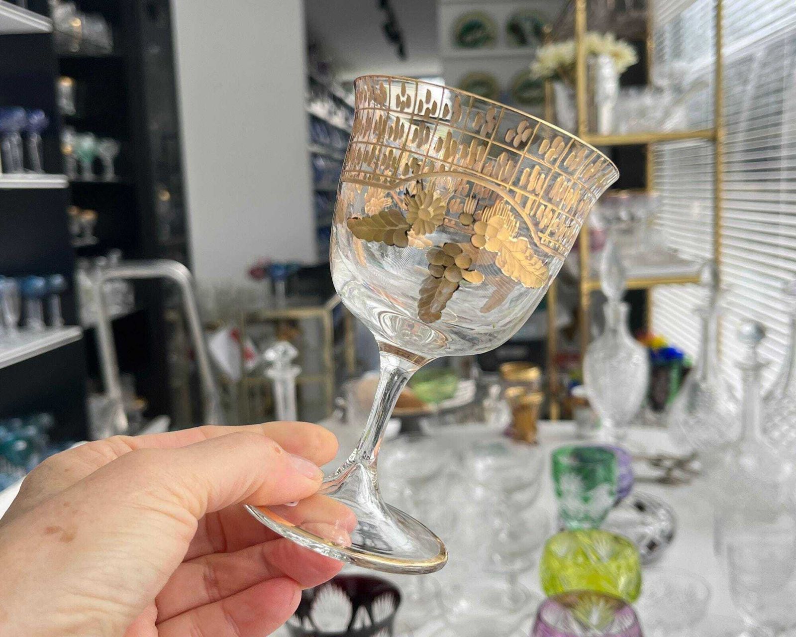 Moser Intaglio Style Glass | 1pc | Heavily Gilded | Florence photo vinterior
