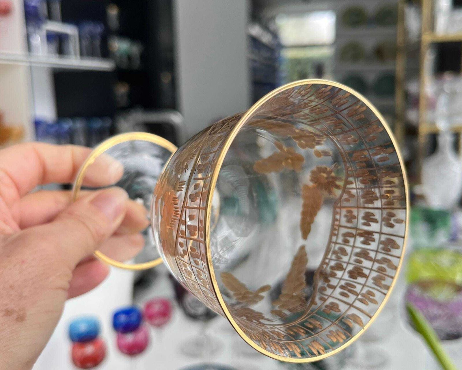 Moser Intaglio Style Glass | 1pc | Heavily Gilded | Florence photo buy