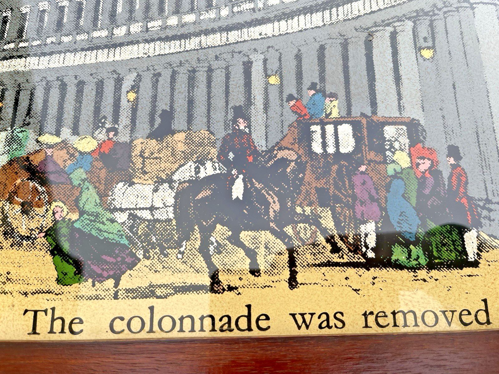 Large Framed Antique The Quadrant Regent Street London Print Guards Horse & Cart photo vintage