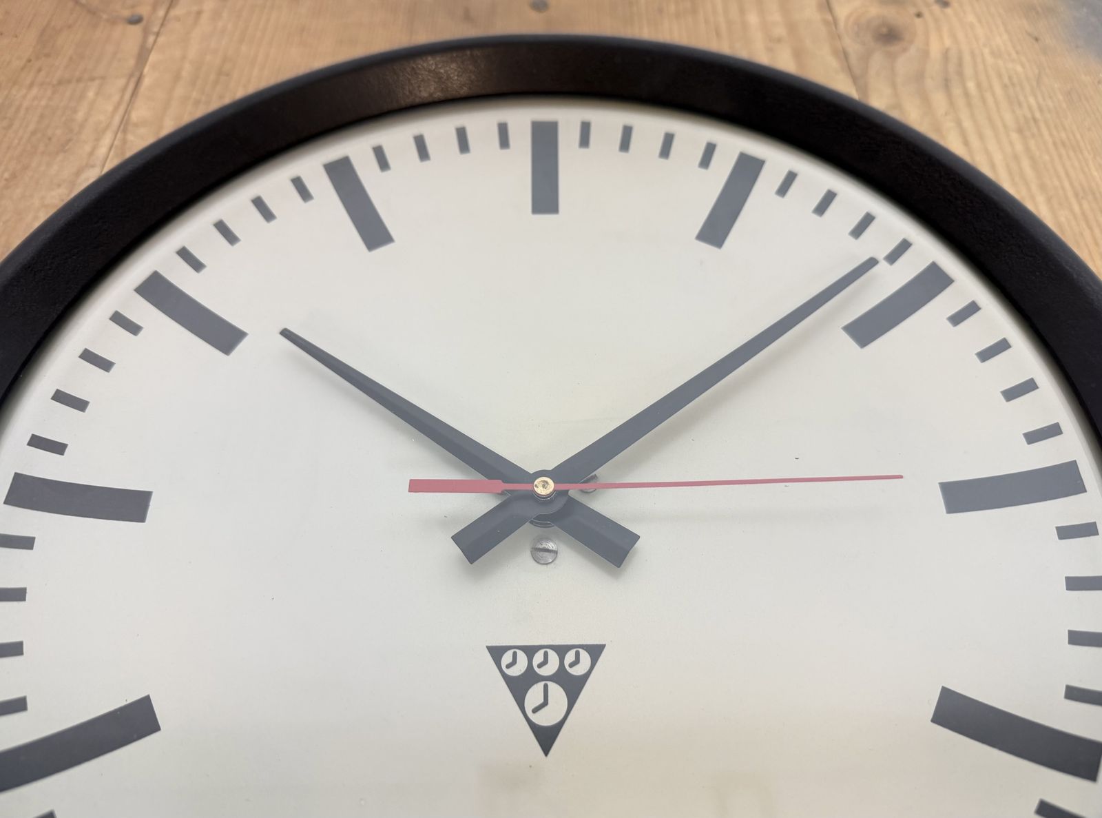 photo furniture Industrial Brown Bakelite Factory Wall Clock From Pragotron, 1960s