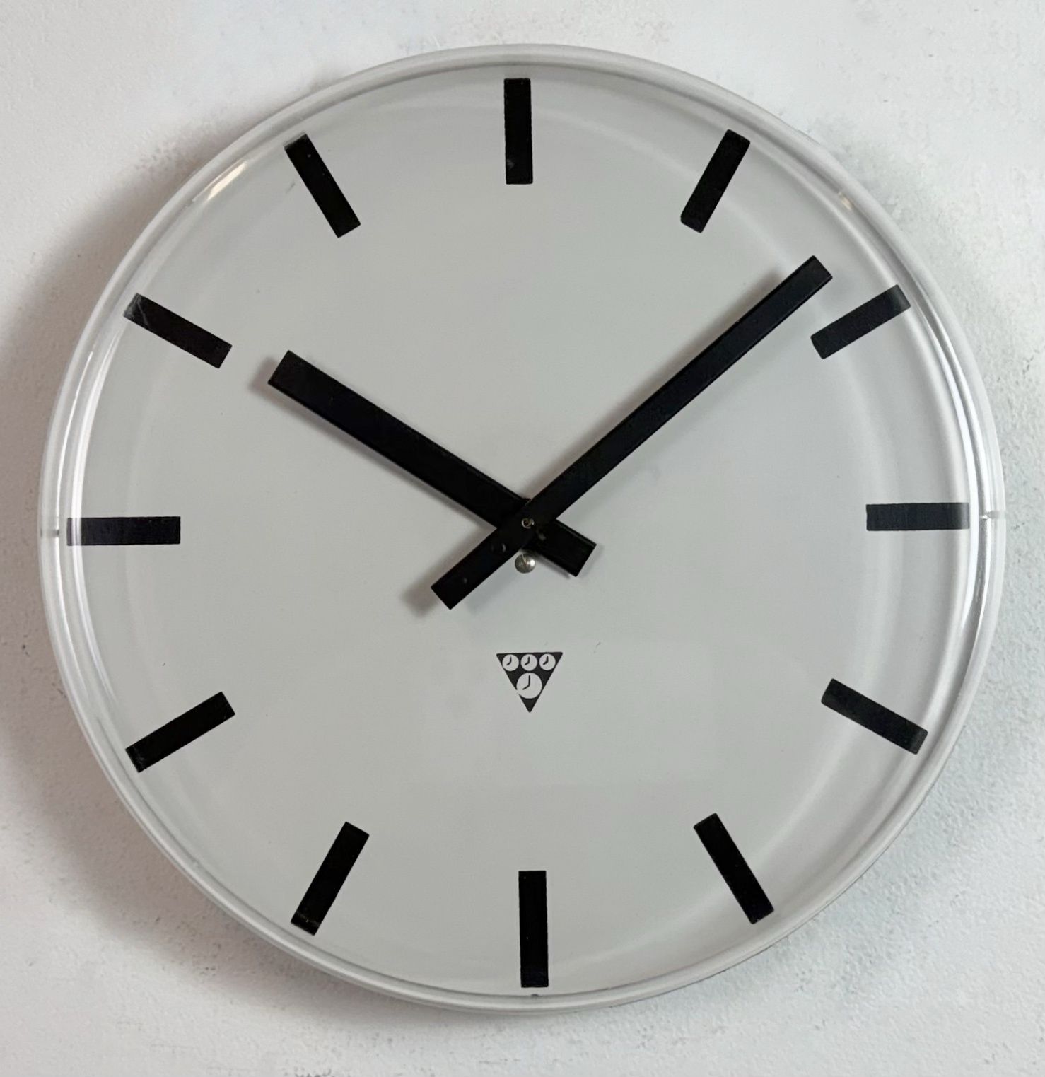 Vintage Office Wall Clock From Pragotron, 1980s photo for sale