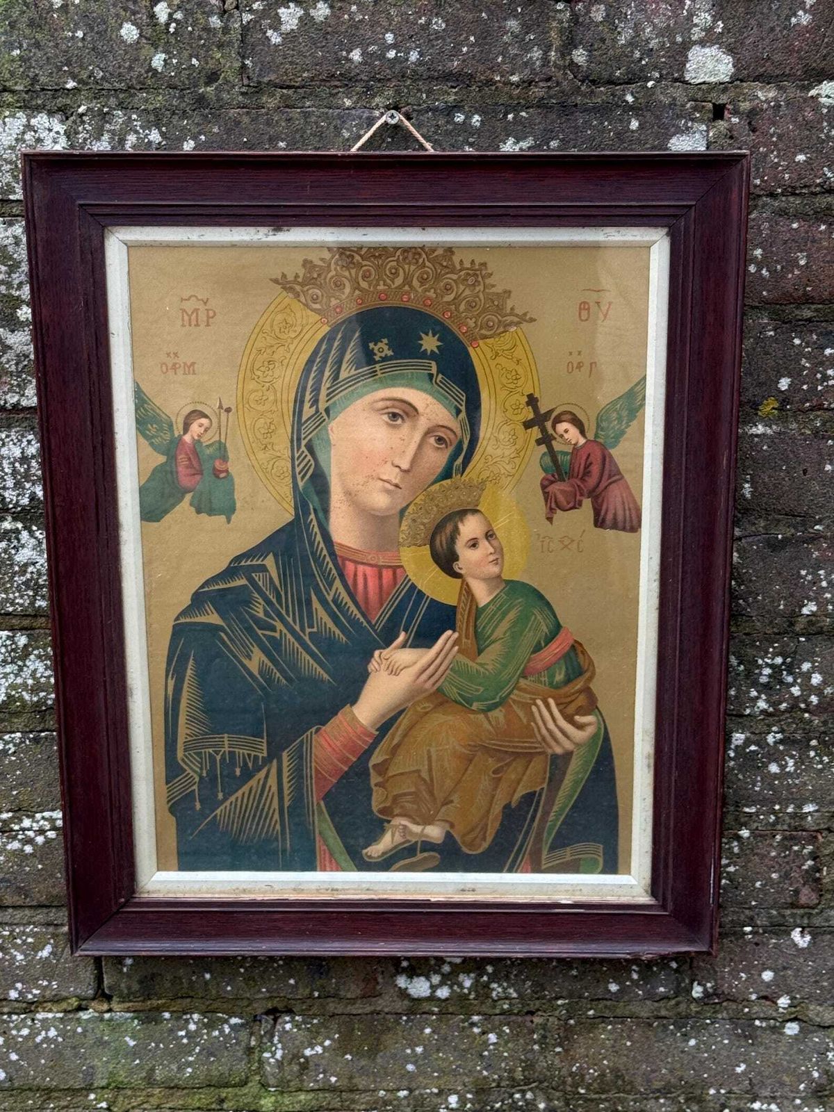Early 20th Century Madonna And Child Icon Style Framed Print photo furniture
