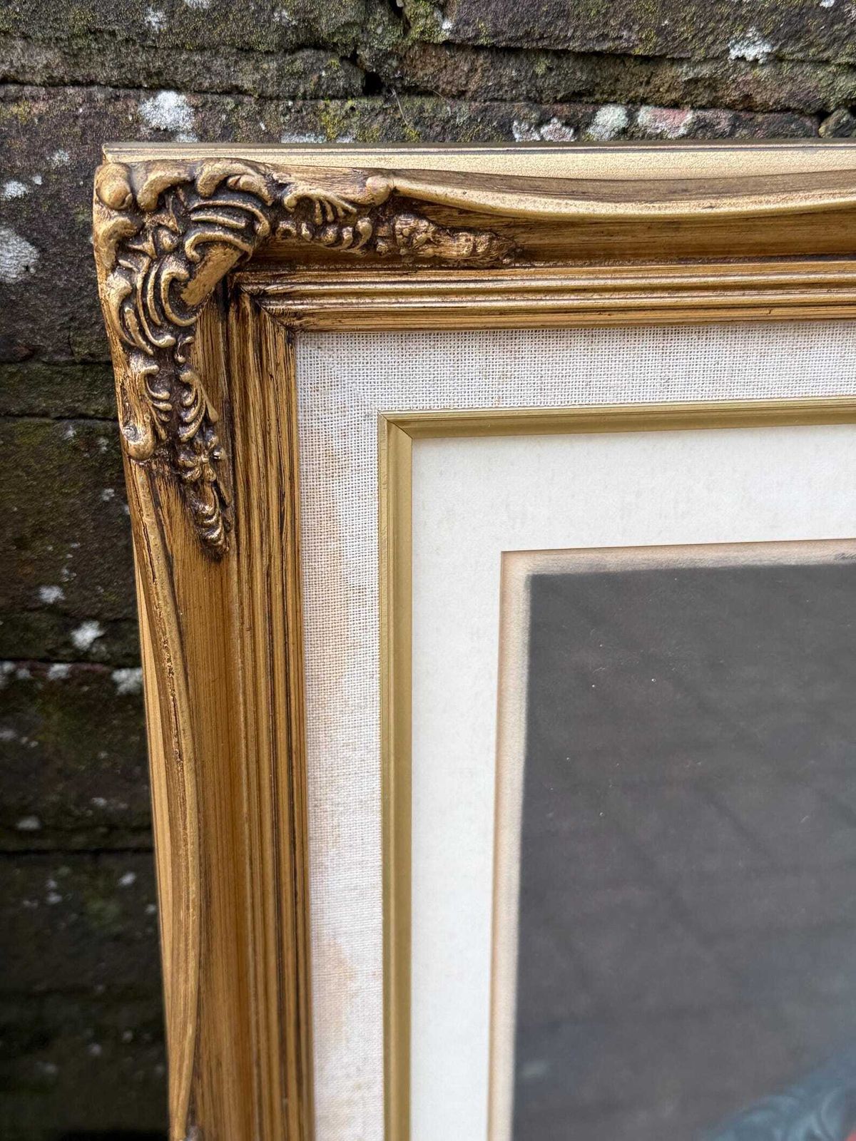 Authentic Retro Pair Of Ornate Gilt Framed Classical Portrait Art Prints photo 195.0