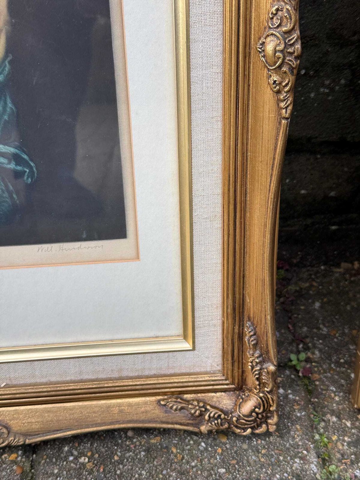 Art Authentic Retro Pair Of Ornate Gilt Framed Classical Portrait Art Prints photo