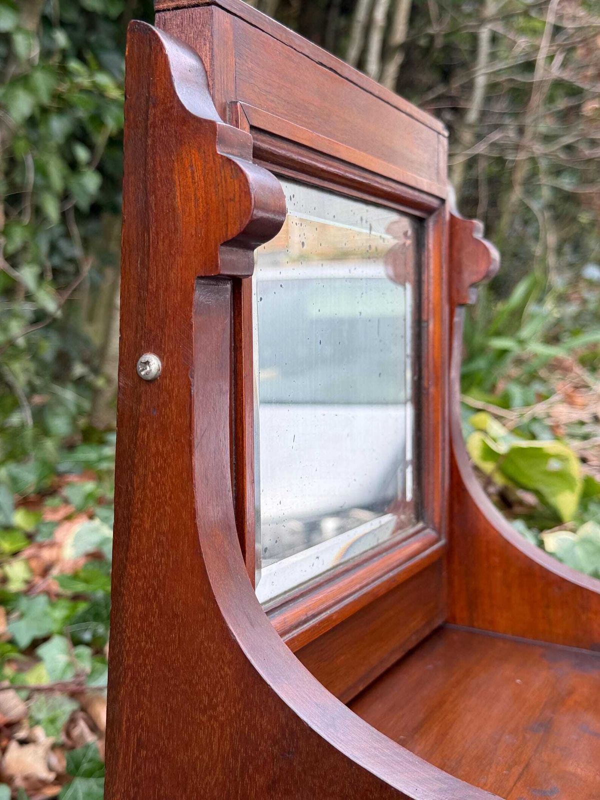 photo vinterior Vintage Art Deco Dressing Table Mirror With Drawer And Aged Glass