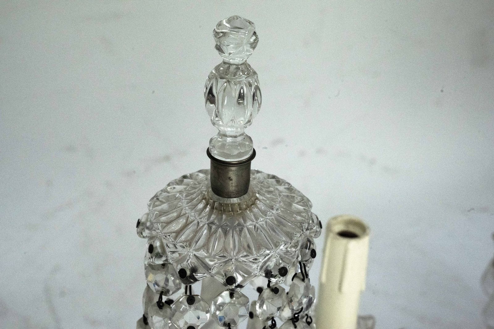 Maria Theresa Crystal Candelabra Table Lamps. Set Of Two. Italy 1940s photo vinterior