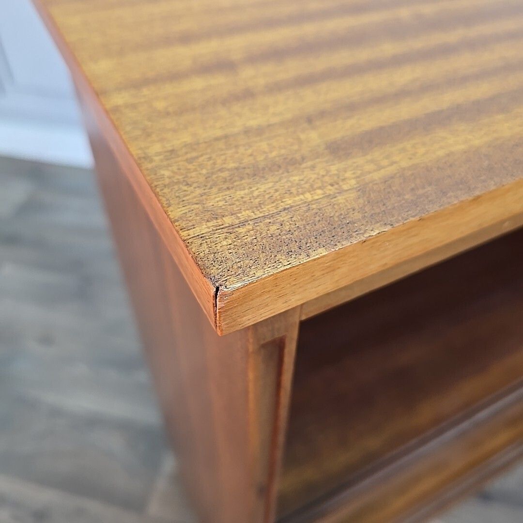 Vintage Mahogany Bookcase – Retro Shelf Library Shelves Mid Century Wooden photo Furniture
