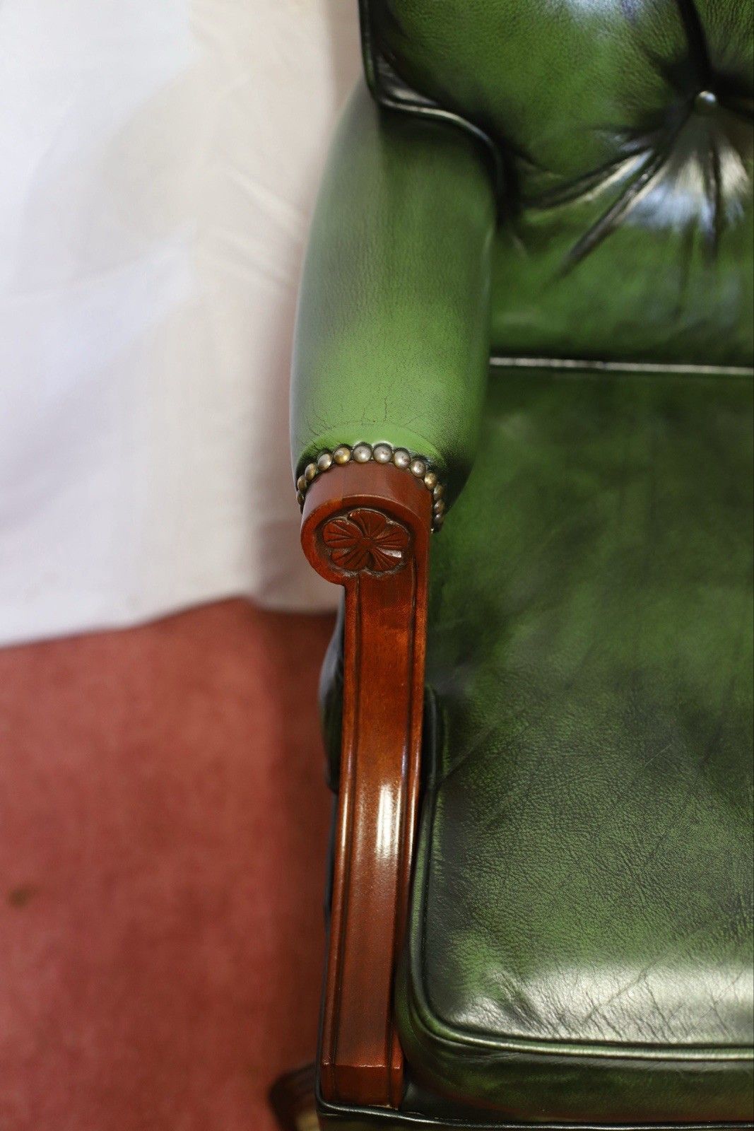 1532.0 Bevan Funnel Reprodux , Stunning Mahogany And Leather Swivel Chair photo