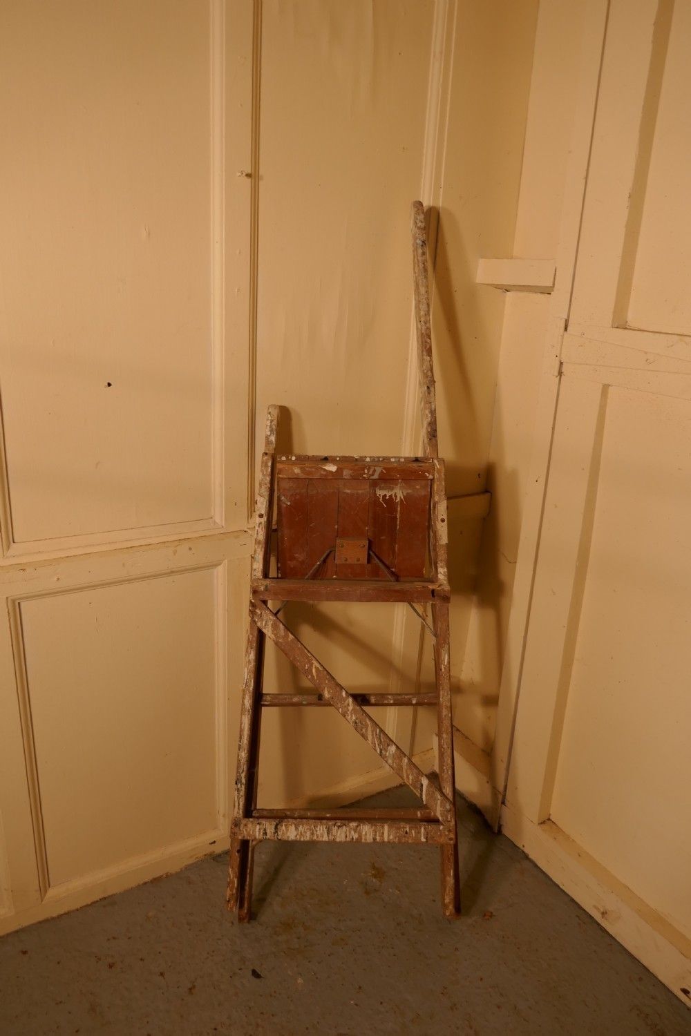 Victorian Paint Splattered Step Ladder Or Kitchen Steps photo furniture