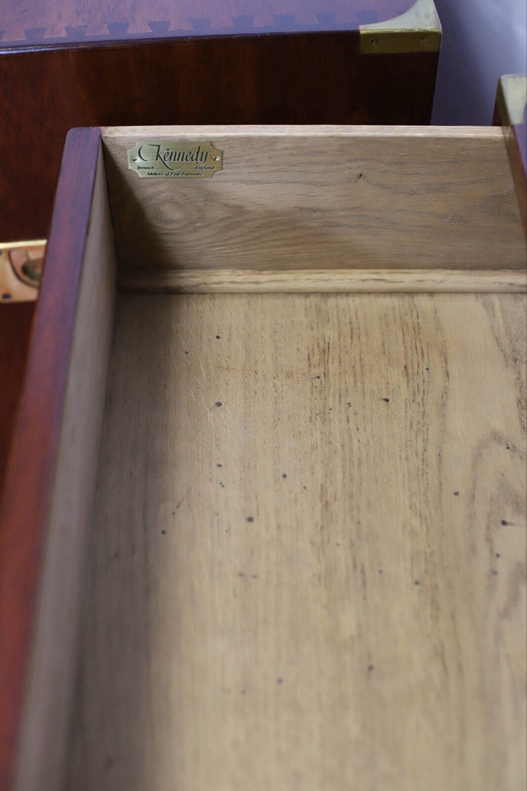 photo for sale Kennedy Of Ipswich For Harrods Stunning Set Of Two Military Campaign Nightstand